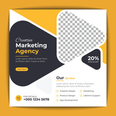 Corporate social media post and web banner template