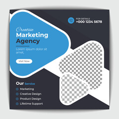 Corporate social media post and web banner template