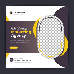 Corporate social media post and web banner template