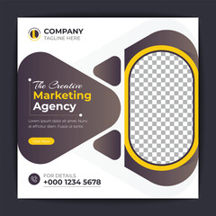 Corporate social media post and web banner template