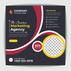 Corporate social media post and web banner template