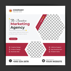 Corporate social media post and web banner template