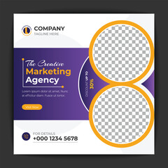 Corporate social media post and web banner template