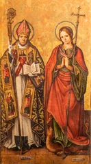  VALENCIA, SPAIN - FEBRUAR 14, 2022: The renaissance painting of St. Dionis and St. Margaret in the Cathedral by Arnau Vidal from 13. cent. © Renáta Sedmáková