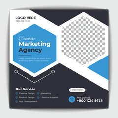 Corporate social media post and web banner template