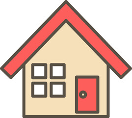 家のシンプルでかわいいイラスト