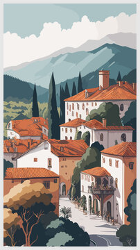 Georgia vintage poster design concept