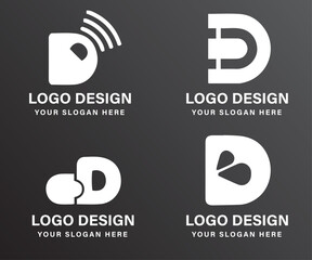 vector d alphabet logo design collection