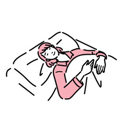 ぐっすり安眠している女性
