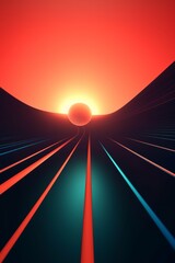 Retro Futuristic 3D Abstract Background