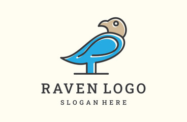 raven logo icon designs vector template .