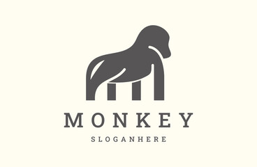monkey vector logo design. logo template