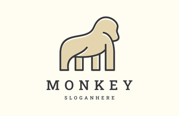 monkey vector logo design. logo template