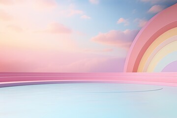 3D podium on stage background, geometric shape for product display presentation. Minimal scene for mockup products, stage showcase, promotion display.