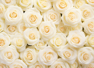 Obraz na płótnie Canvas Wall of natural cream roses