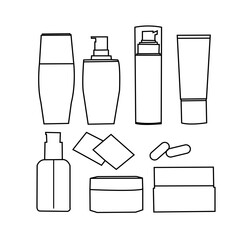 Cosmetics and Make-Up Recipients Silhouettes