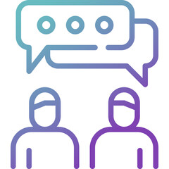 talking gradient line icon