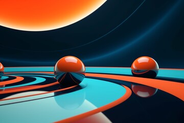 Retro Futuristic 3D Abstract Background
