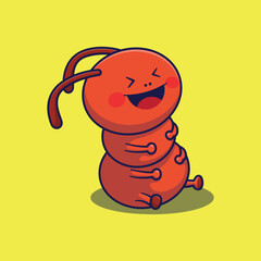 ant laught cartoon vector animal illustration