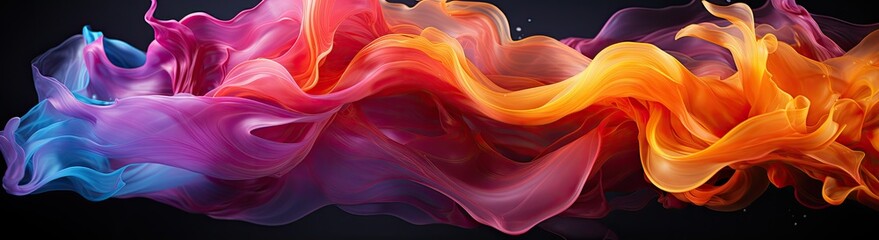Obraz premium An abstract painting showing colorful fluids. Generative AI illustration