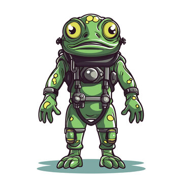 A Frog Diver mascot illustrations