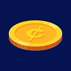 Cent Gold Coin Dollar Cent Money Vector