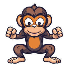 A Monkey Gymnastics Ace mascot Vector Illustration