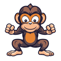 Naklejka premium A Monkey Gymnastics Ace mascot Vector Illustration