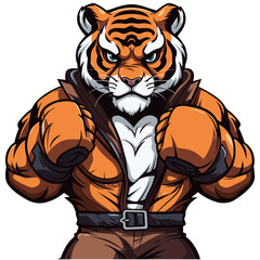 Obraz premium A Tiger Boxer mascot Vector Illustration