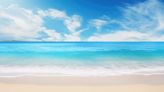 Beautiful background image of  tropical beach. Bright summer. Generative ai