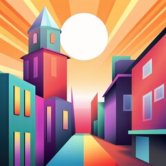 Simple Urban Architecture Minimalist Background Design