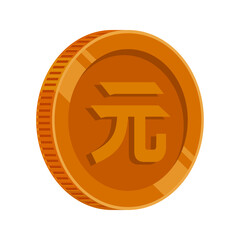 Renminbi Bronze Coin China Yuan Money Copper Vector