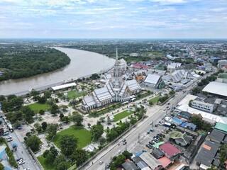 Wat Sothon Wararam Worawihan located on the Bang Pakong River, formerly known Wat Hong, built in late Ayutthaya period as location Luang Pho Phutthasothon

