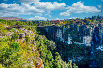 Graskop Gorge, recreation area with a glass lift descending into a gorge, plus zip lining & a...