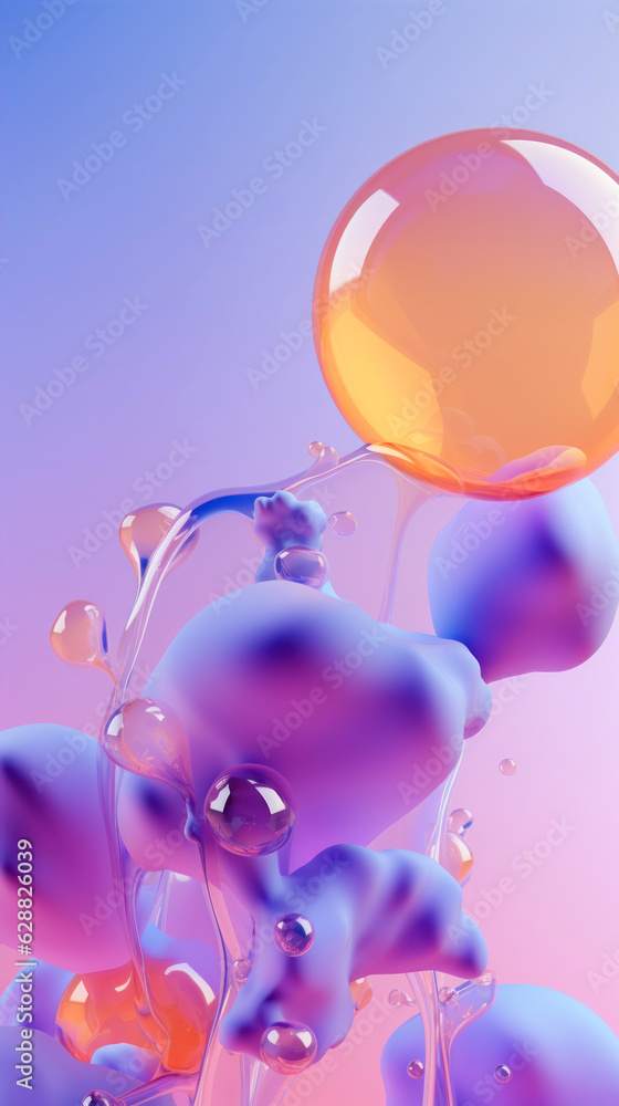 Poster abstract background with colorful balls and splashes