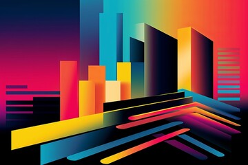 Fototapeta premium Simple Urban Architecture Minimalist Background Design