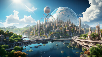 The future of sustainable energy and cities of the future with green, renewable energy solutions