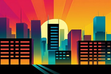 Obraz premium Simple Urban Architecture Minimalist Background Design
