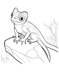 Chameleon Coloring Pages for vector