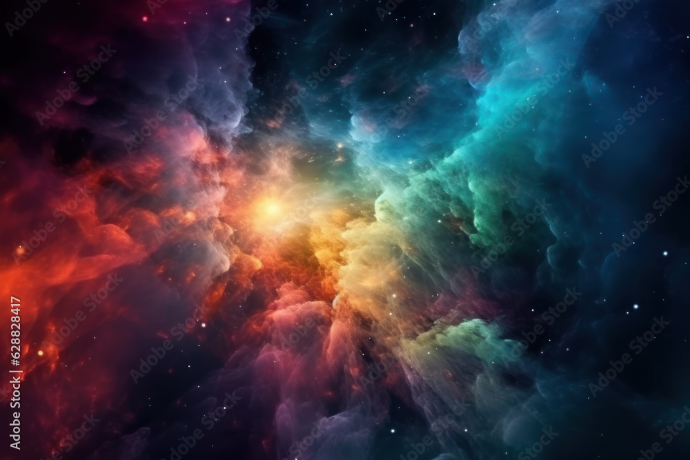 Poster abstract cosmic background, created with generative ai technology