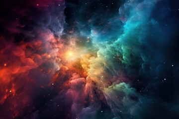 Naklejka premium Abstract cosmic background, created with Generative AI technology