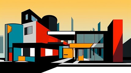 Simple Urban Architecture Minimalist Background Design