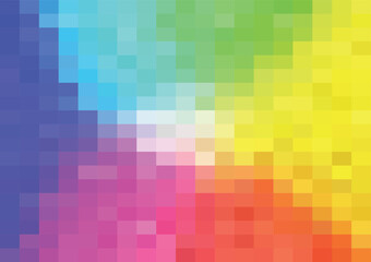 Abstract pixels pattern. geometric mosaic background, rainbow color gradient. vector illustration template for wallpaper, wrapping paper, web banner, website, poster.