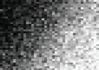 Abstract pixels pattern. geometric shapes mosaic background, black and white color gradient. vector illustration template for wallpaper, wrapping paper, web banner, website, poster.