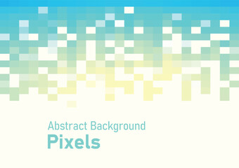 Abstract pixels disintegrate pattern. geometric mosaic background, green and yellow color gradient line. vector illustration template for wallpaper, wrapping paper, web banner, website, poster.