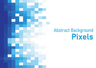 Abstract pixels disintegrate pattern, geometric mosaic background, blue color gradient, vector illustration template for wallpaper, poster, wrapping paper, web banner, website.
