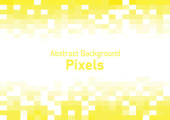 Abstract pixels disintegrate pattern, geometric mosaic background, yellow color gradient, vector illustration template for wallpaper, wrapping paper, web banner, website, poster.