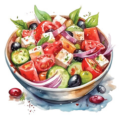 greek salad with feta cheese and olives