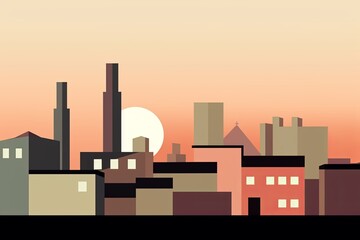 Obraz premium Simple Urban Architecture Serene Tranquil Minimalist Background