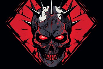 Sleek Dark Creepy Evil Skeleton Design Background